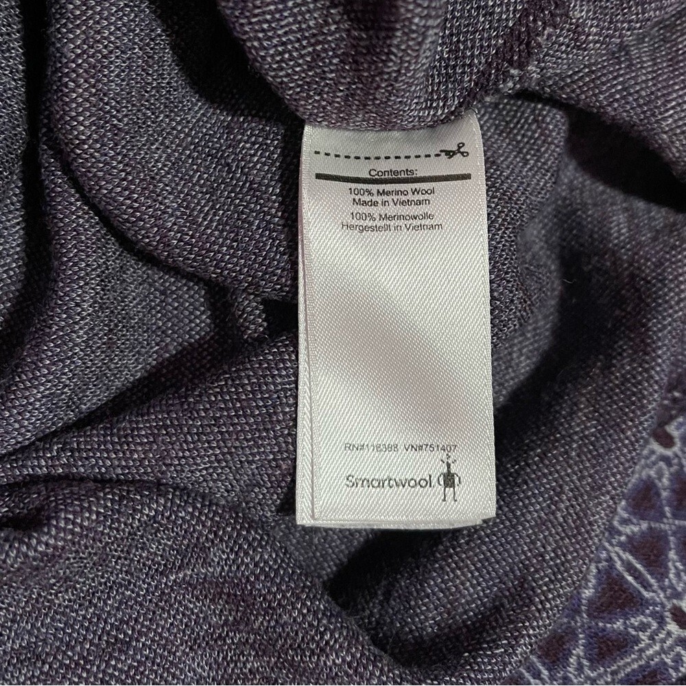 Smartwool Merino 250 Base Layer Pattern Crew Top Women’s Small Purple - Picture 9 of 9